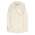 SANDRO Womens Cream Button Jacket S Polyester Blend Plain Elegant Lightweight