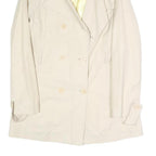 SANDRO Womens Cream Button Jacket S Polyester Blend Plain Elegant Lightweight