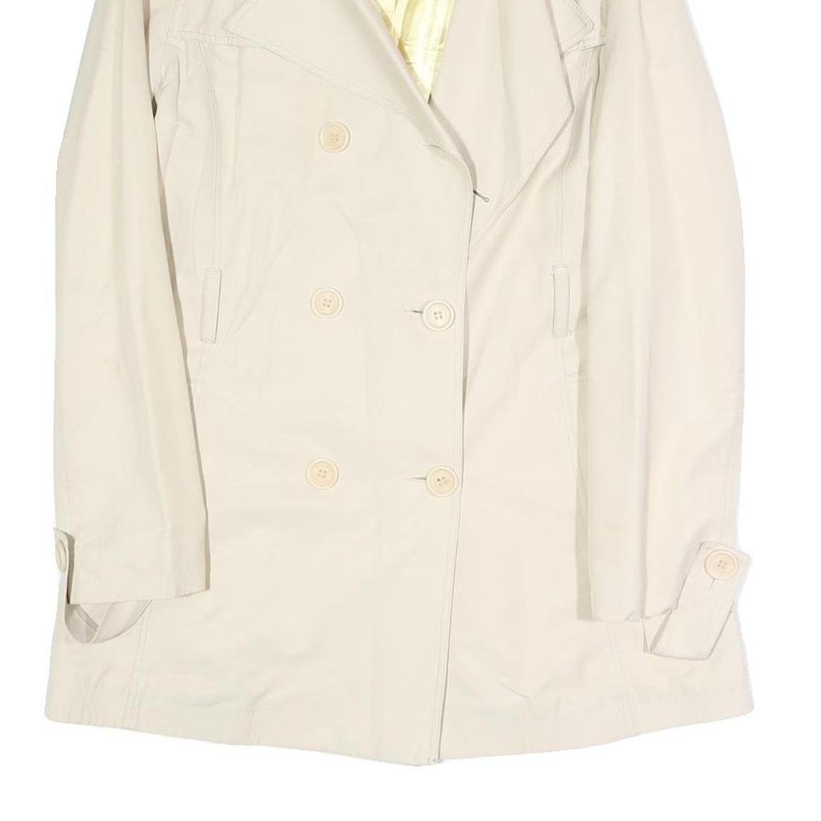 SANDRO Womens Cream Button Jacket S Polyester Blend Plain Elegant Lightweight