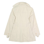 SANDRO Womens Cream Button Jacket S Polyester Blend Plain Elegant Lightweight