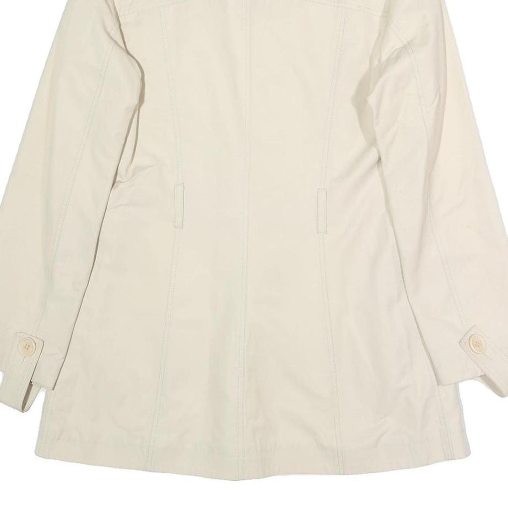 SANDRO Womens Cream Button Jacket S Polyester Blend Plain Elegant Lightweight