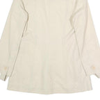 SANDRO Womens Cream Button Jacket S Polyester Blend Plain Elegant Lightweight
