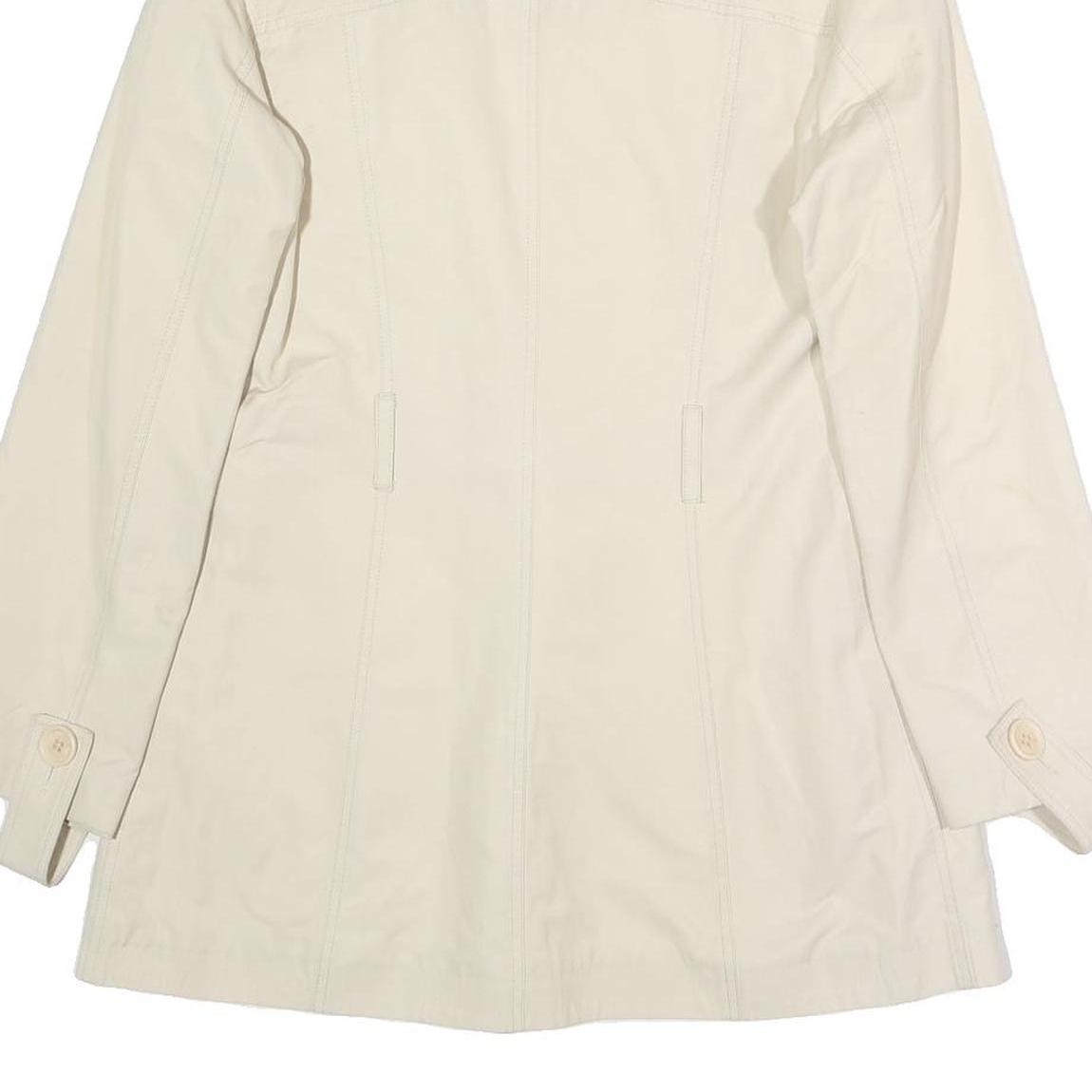 SANDRO Womens Cream Button Jacket S Polyester Blend Plain Elegant Lightweight
