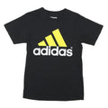 ADIDAS Mens Black Yellow Graphic T-Shirt S Short Sleeve Crew Neck Cotton Blend