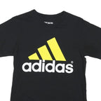 ADIDAS Mens Black Yellow Graphic T-Shirt S Short Sleeve Crew Neck Cotton Blend