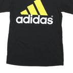 ADIDAS Mens Black Yellow Graphic T-Shirt S Short Sleeve Crew Neck Cotton Blend