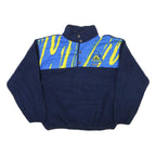 LOUIS GARNEAU Mens Blue Yellow Patterned Pullover Jumper Size L