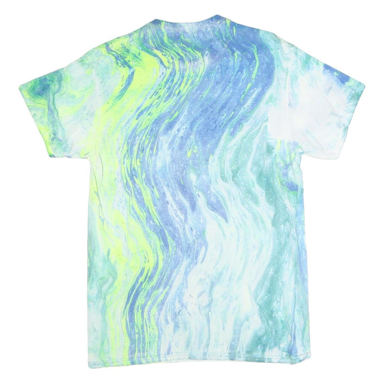 RICK & MORTY Mens Blue & Green Graphic T-Shirt M Short Sleeve Crew Neck Cartoon