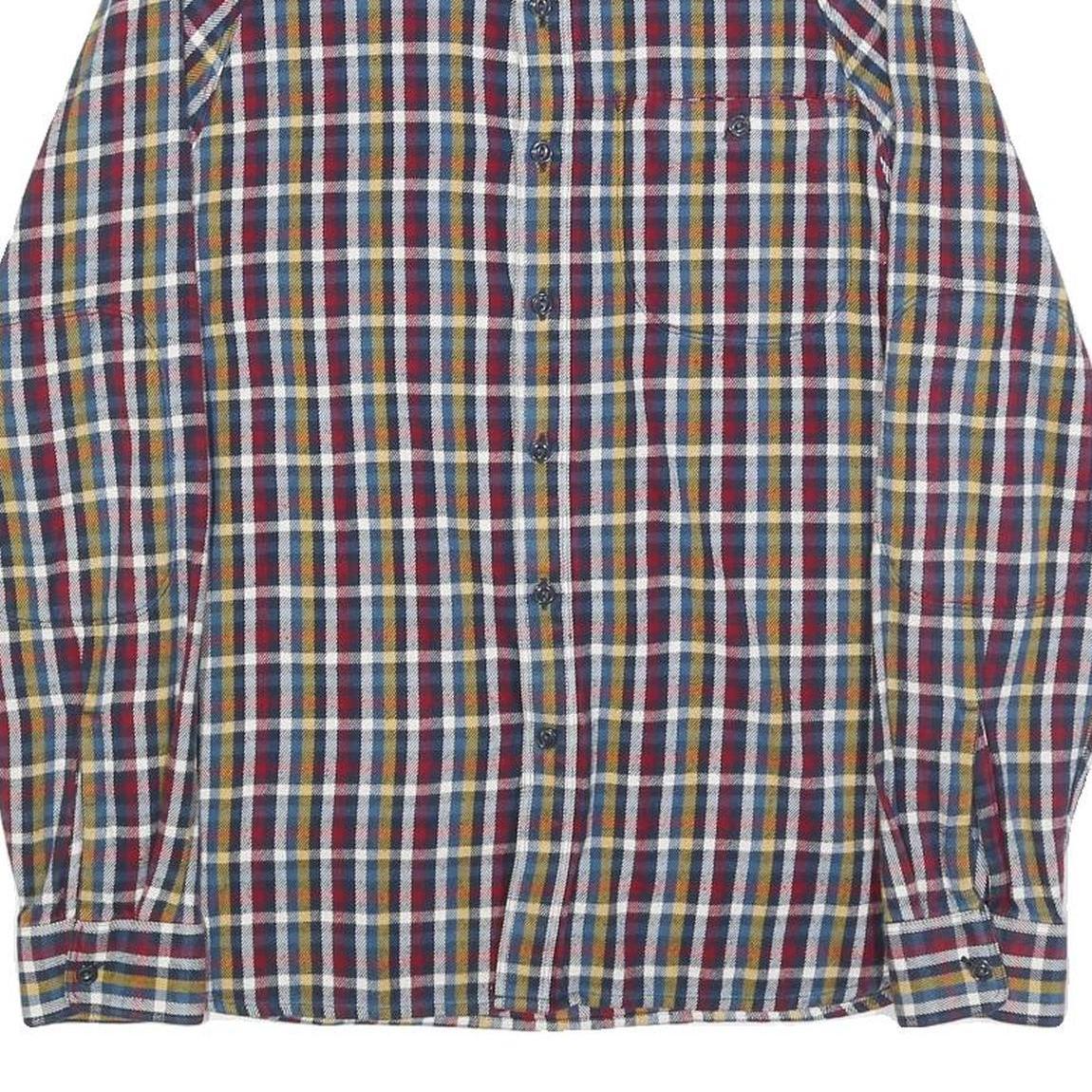 LEVI'S Mens Blue Red Yellow Check Shirt S Cotton Casual Long Sleeve