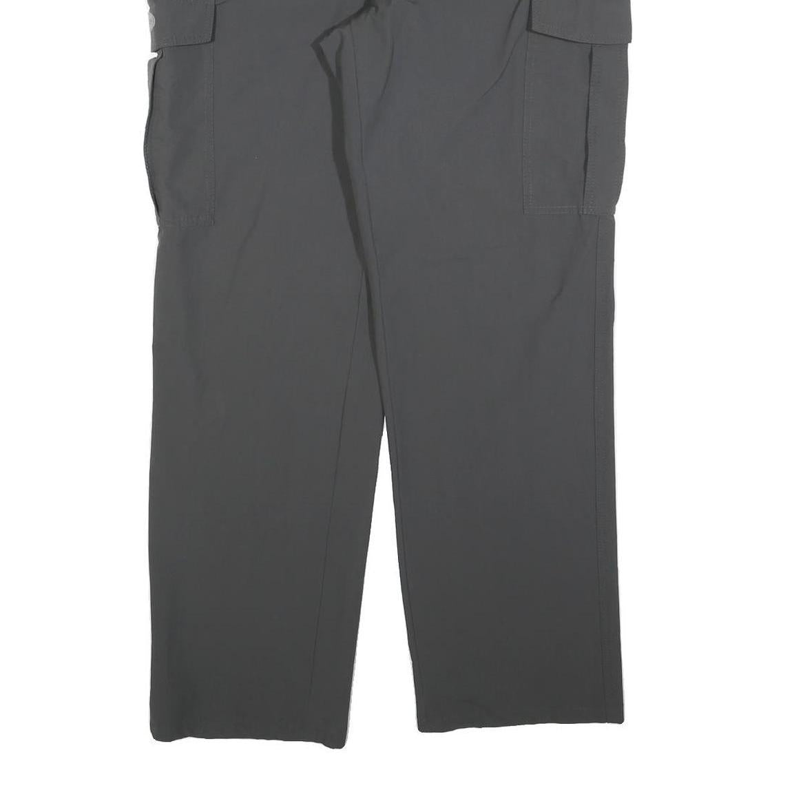 SUNWAY Mens Polyester Blend Grey Regular Straight Trousers W36 L30 Zip Closure