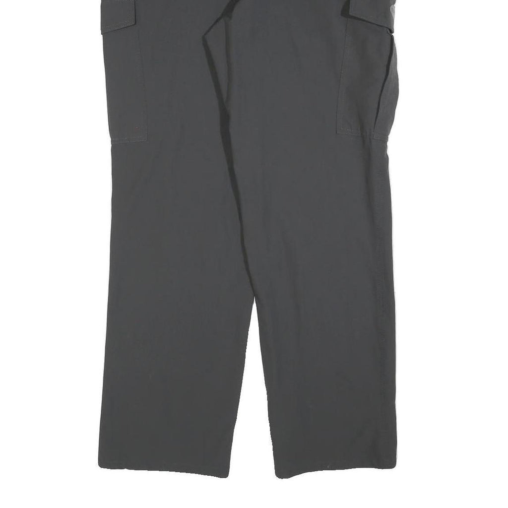 SUNWAY Mens Polyester Blend Grey Regular Straight Trousers W36 L30 Zip Closure