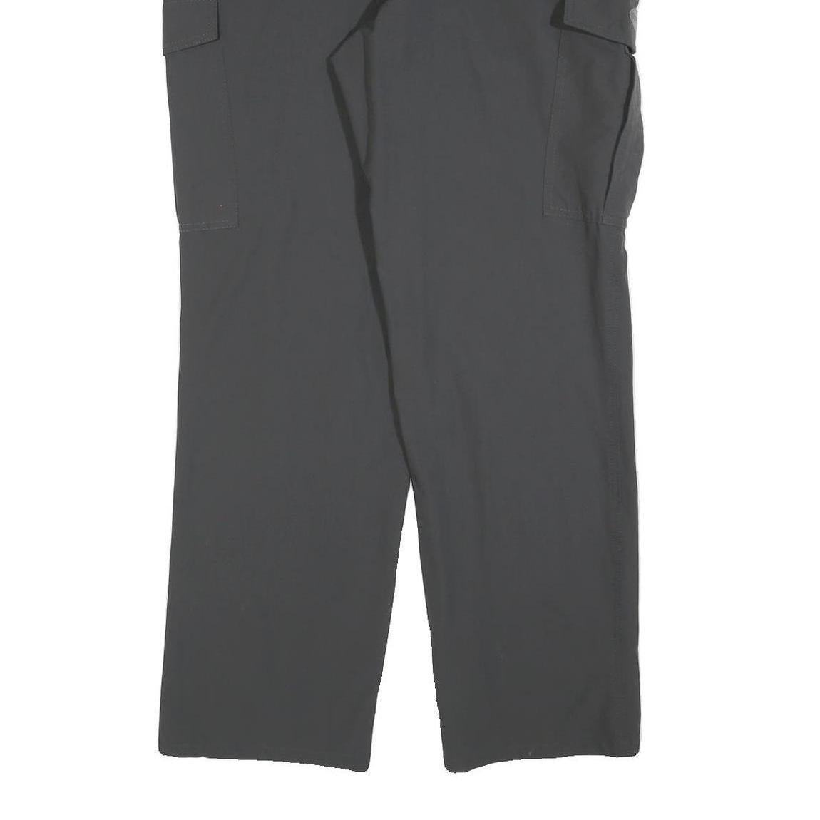 SUNWAY Mens Polyester Blend Grey Regular Straight Trousers W36 L30 Zip Closure