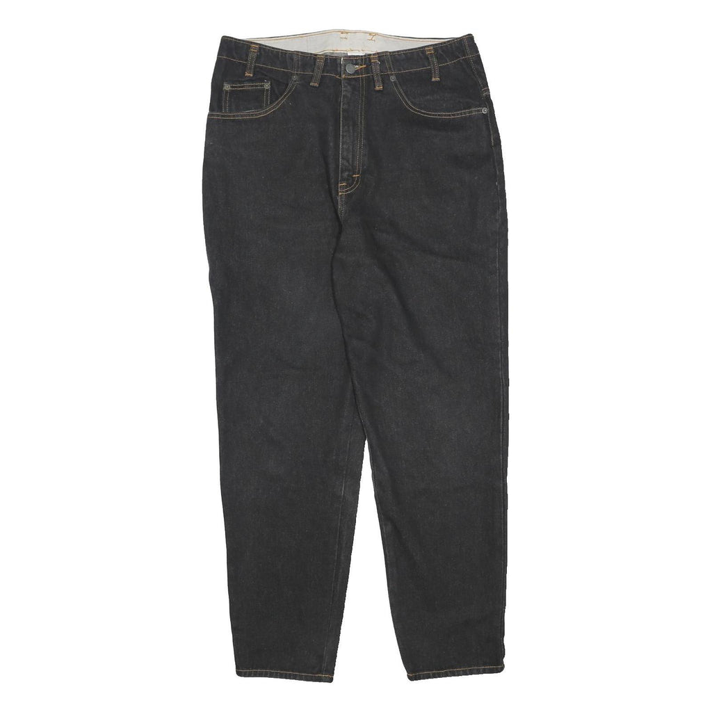 TRAILER Womens Black Relaxed Straight Denim Medium W34 L28 Cotton Zip Pockets