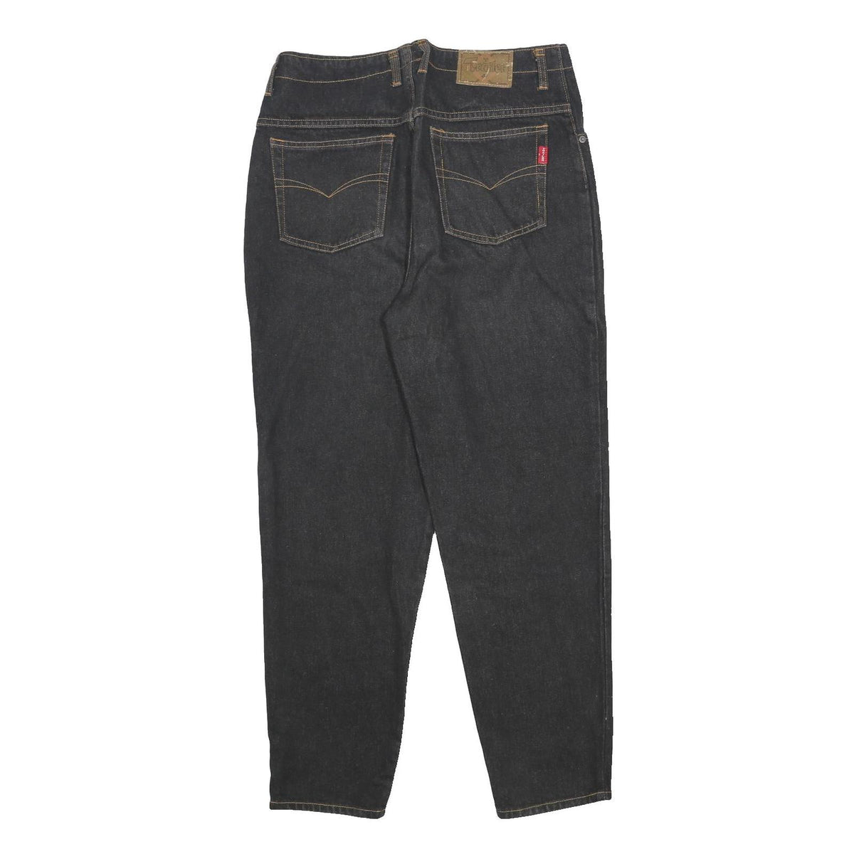 TRAILER Womens Black Relaxed Straight Denim Medium W34 L28 Cotton Zip Pockets