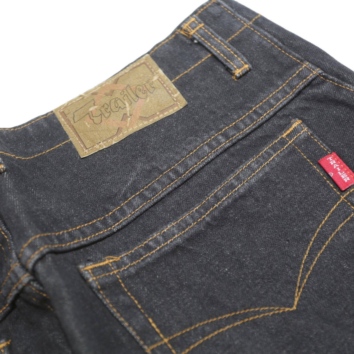 TRAILER Womens Black Relaxed Straight Denim Medium W34 L28 Cotton Zip Pockets