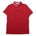 TOMMY HILFIGER Mens Red Short Sleeve Plain M Polo Shirt Cotton Blend Classic
