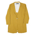 ZARA Womens Mustard Yellow Tailored Jacket M Linen Blend Button Closure Classic