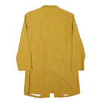 ZARA Womens Mustard Yellow Tailored Jacket M Linen Blend Button Closure Classic