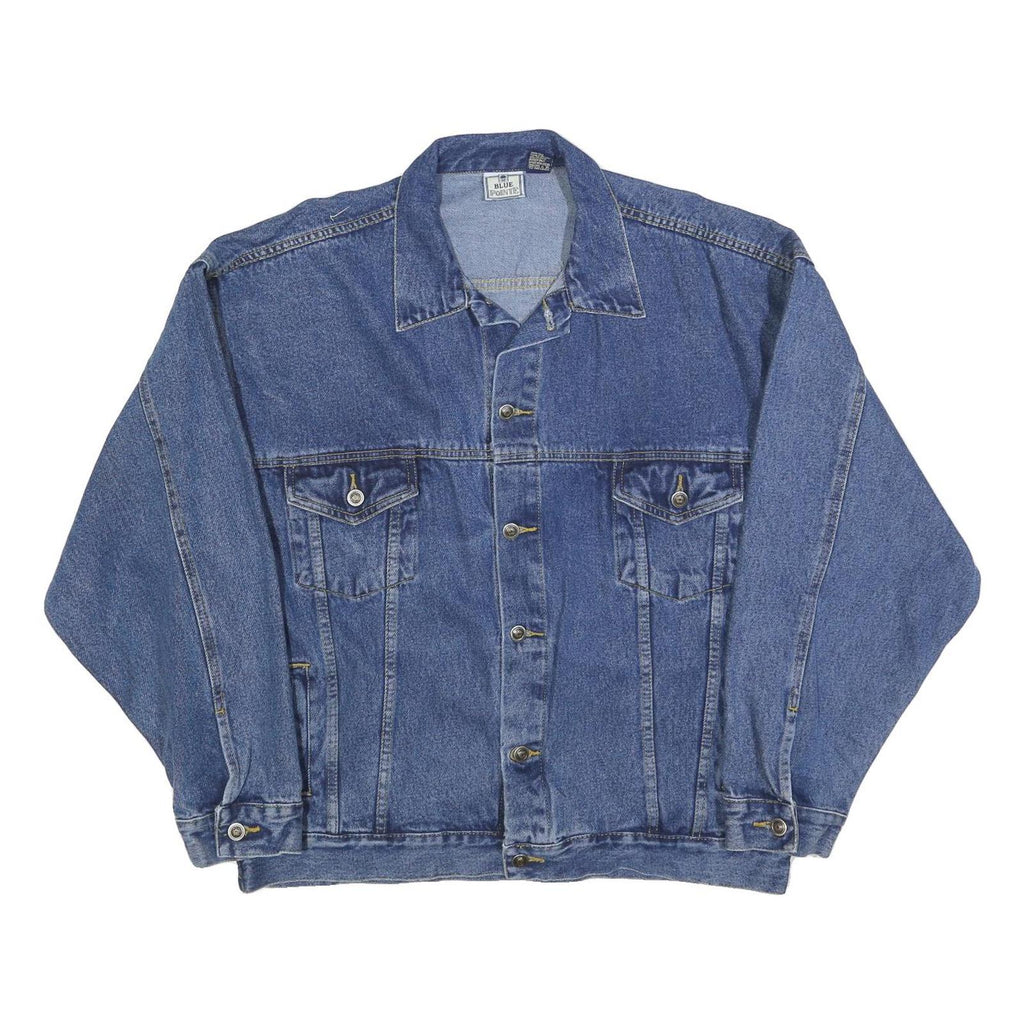 BLUE POINTE Mens Blue Denim Jacket XL Cotton Button Front Casual Workwear