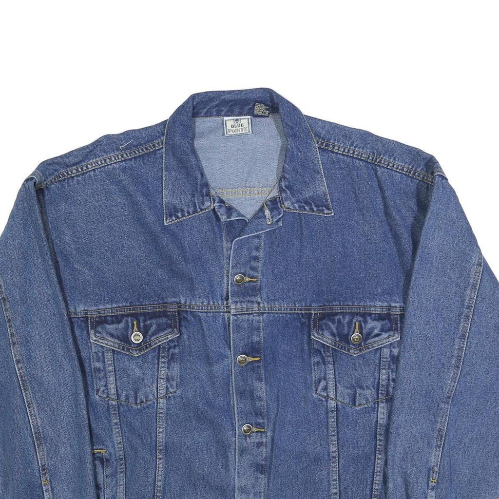 BLUE POINTE Mens Blue Denim Jacket XL Cotton Button Front Casual Workwear