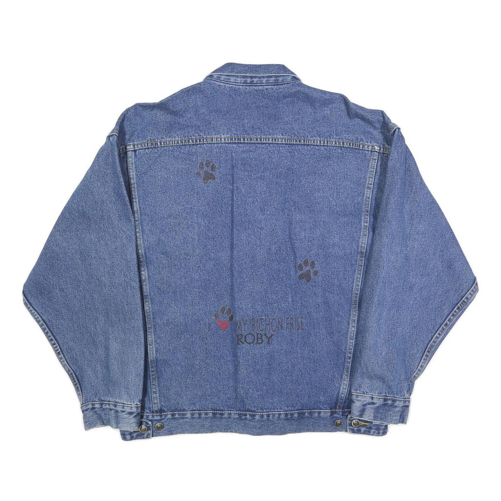 BLUE POINTE Mens Blue Denim Jacket XL Cotton Button Front Casual Workwear