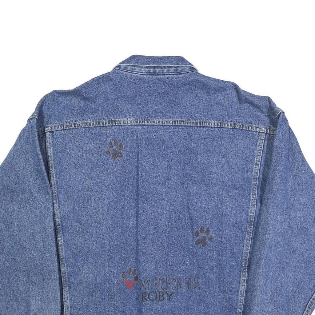 BLUE POINTE Mens Blue Denim Jacket XL Cotton Button Front Casual Workwear