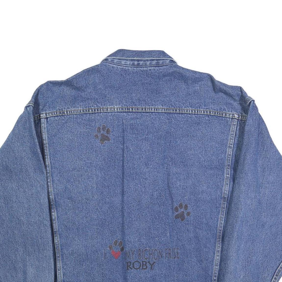 BLUE POINTE Mens Blue Denim Jacket XL Cotton Button Front Casual Workwear