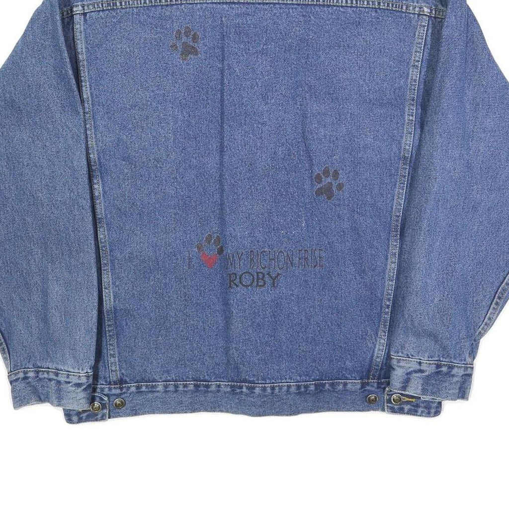 BLUE POINTE Mens Blue Denim Jacket XL Cotton Button Front Casual Workwear