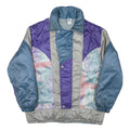 RODEO Mens Blue & Purple Track Jacket L Polyester Blend Colourblock Zip Relaxed