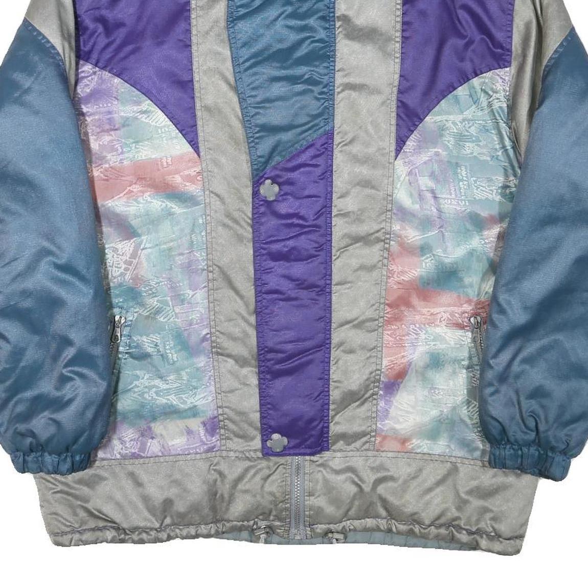 RODEO Mens Blue & Purple Track Jacket L Polyester Blend Colourblock Zip Relaxed