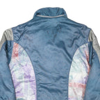 RODEO Mens Blue & Purple Track Jacket L Polyester Blend Colourblock Zip Relaxed