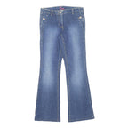 CACHE Womens Regular Blue Denim Flared Jeans W28 L30 Cotton Blend Zip