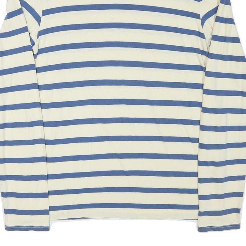 LEVI'S Mens Cream & Blue Striped Plain Crew Neck Basic Knit S Cotton Blend