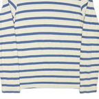 LEVI'S Mens Cream & Blue Striped Plain Crew Neck Basic Knit S Cotton Blend