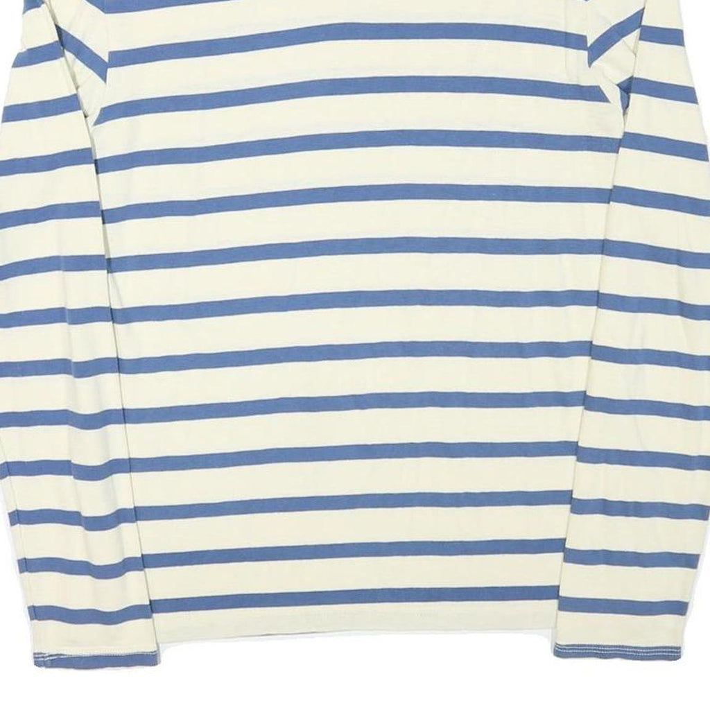 LEVI'S Mens Cream & Blue Striped Plain Crew Neck Basic Knit S Cotton Blend