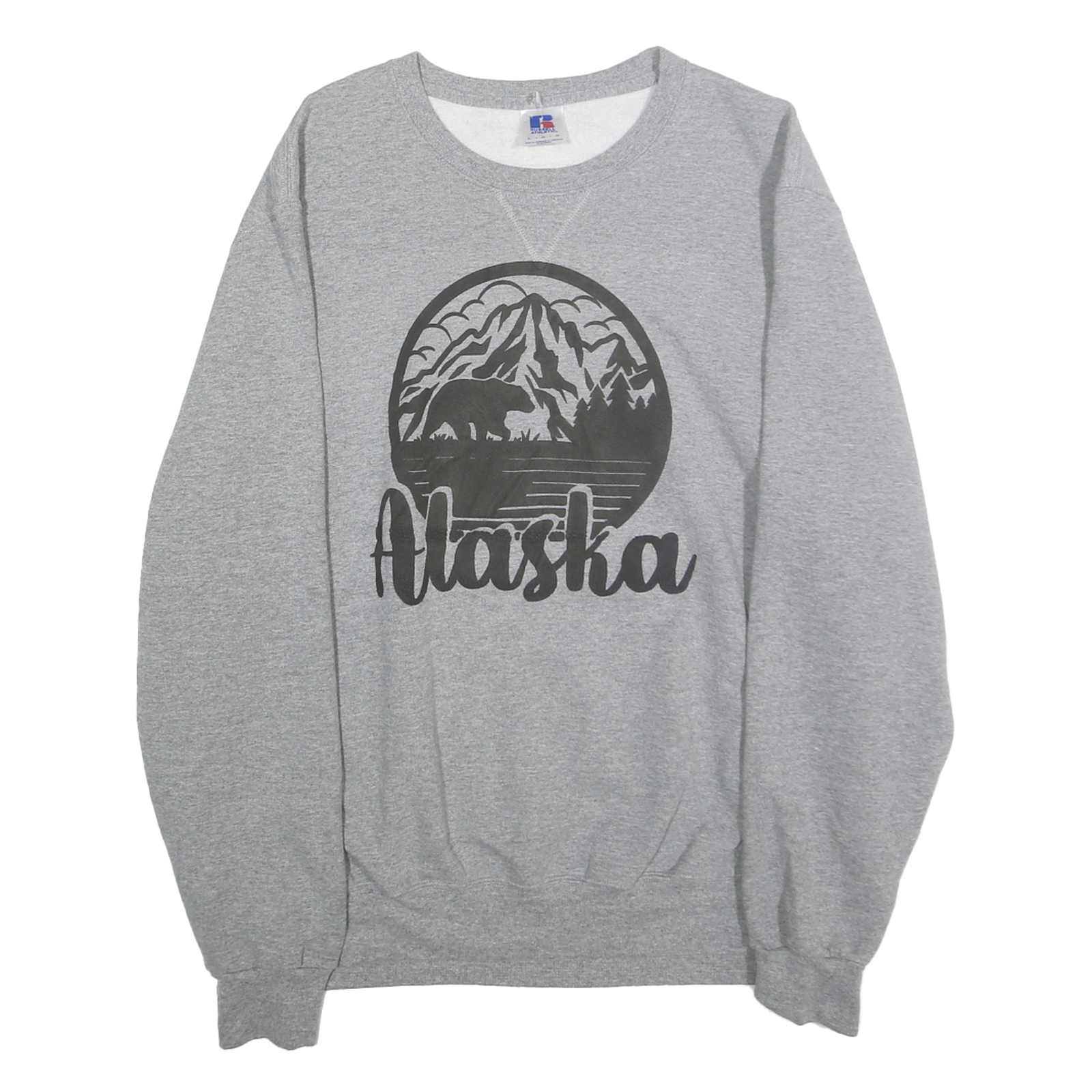 RUSSELL ATHLETIC Mens Grey Alaska Crew Neck L Sweatshirt Outdoor Graphic Print