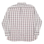 DAMINGO Mens Grey & Maroon Check Shirt XL Cotton Blend Long Sleeve Button