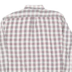 DAMINGO Mens Grey & Maroon Check Shirt XL Cotton Blend Long Sleeve Button