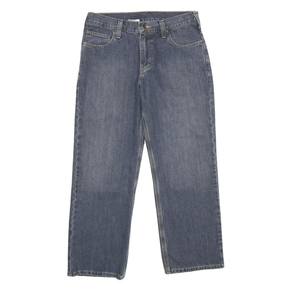 CARHARTT Mens Blue Relaxed Straight Denim Light W31 L28 Zip Cotton Blend Jeans