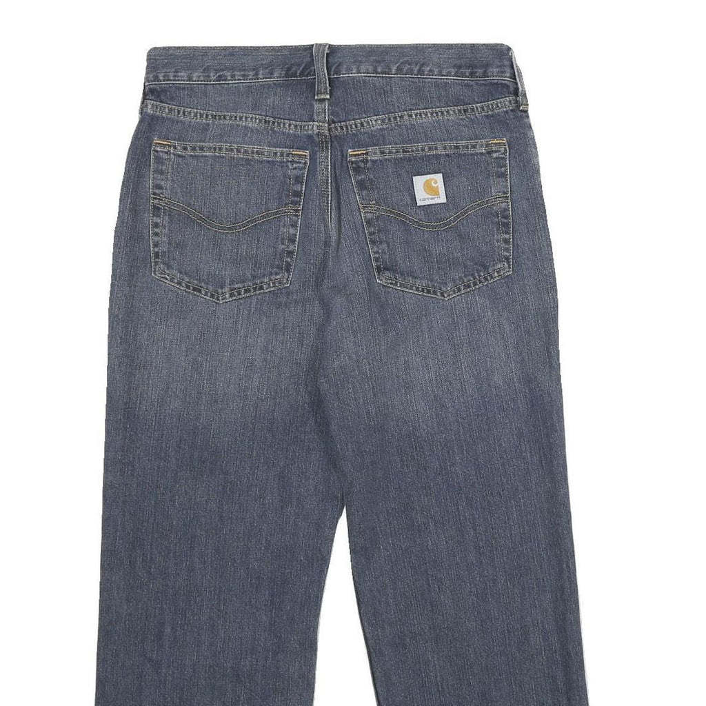 CARHARTT Mens Blue Relaxed Straight Denim Light W31 L28 Zip Cotton Blend Jeans
