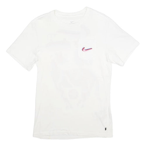 NIKE SB Mens White Graphic T-Shirt XS Short Sleeve Crew Neck Cotton Cotton