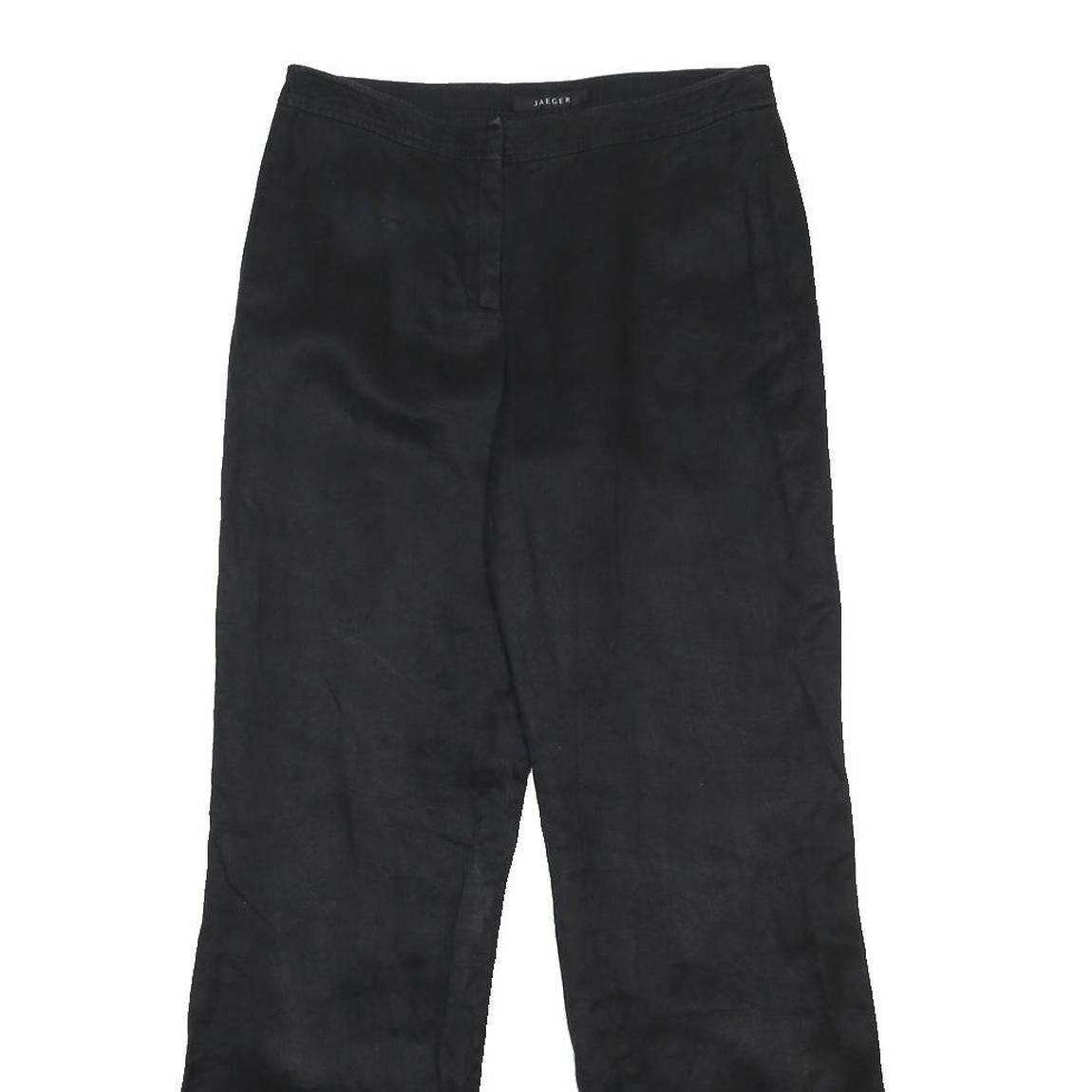 JAEGER Womens Black Relaxed Woven Trousers W28 L31 Zip Casual Wear