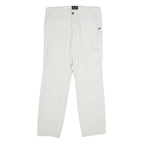 NEWPORT Mens Cotton White Regular Cargo Trousers W36 L34 Casual Zip Closure