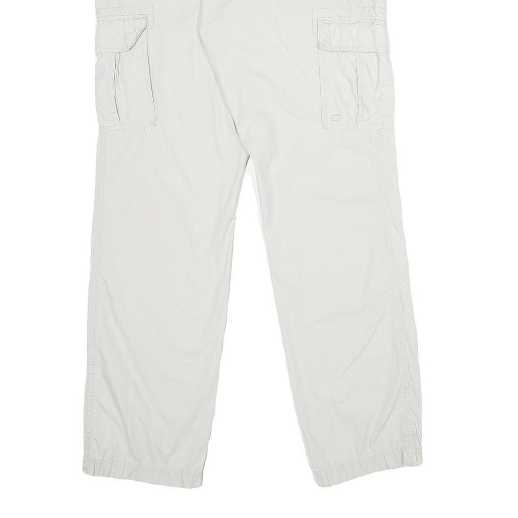 NEWPORT Mens Cotton White Regular Cargo Trousers W36 L34 Casual Zip Closure
