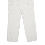 NEWPORT Mens Cotton White Regular Cargo Trousers W36 L34 Casual Zip Closure
