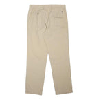 TOMMY HILFIGER Mens Beige Cotton Blend Regular Fit Trousers W34 L31 Casual Zip