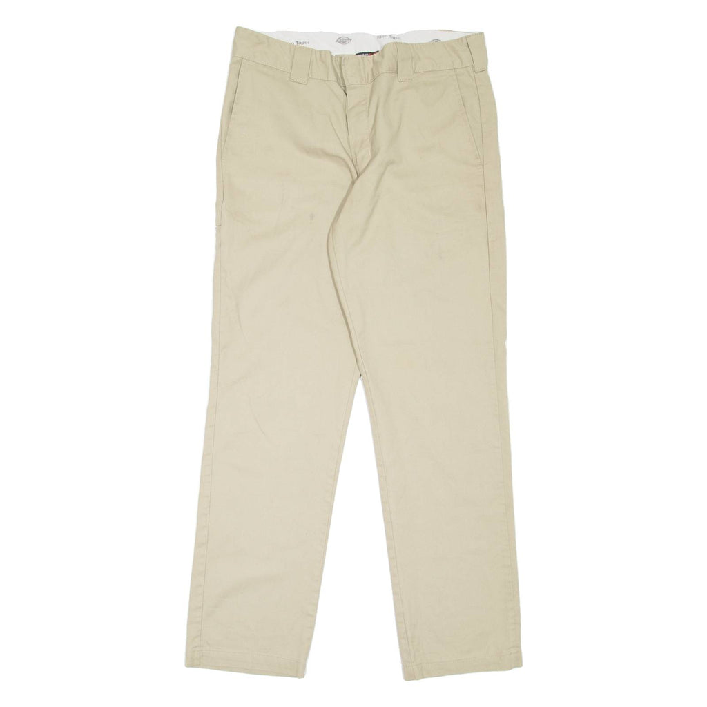 DICKIES Workwear Mens Trousers Beige Slim Straight W34 L32
