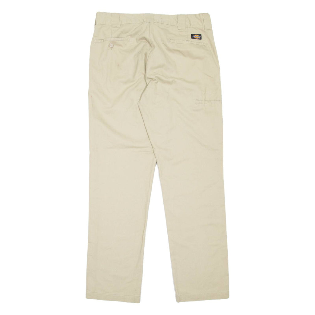 DICKIES Workwear Mens Trousers Beige Slim Straight W34 L32