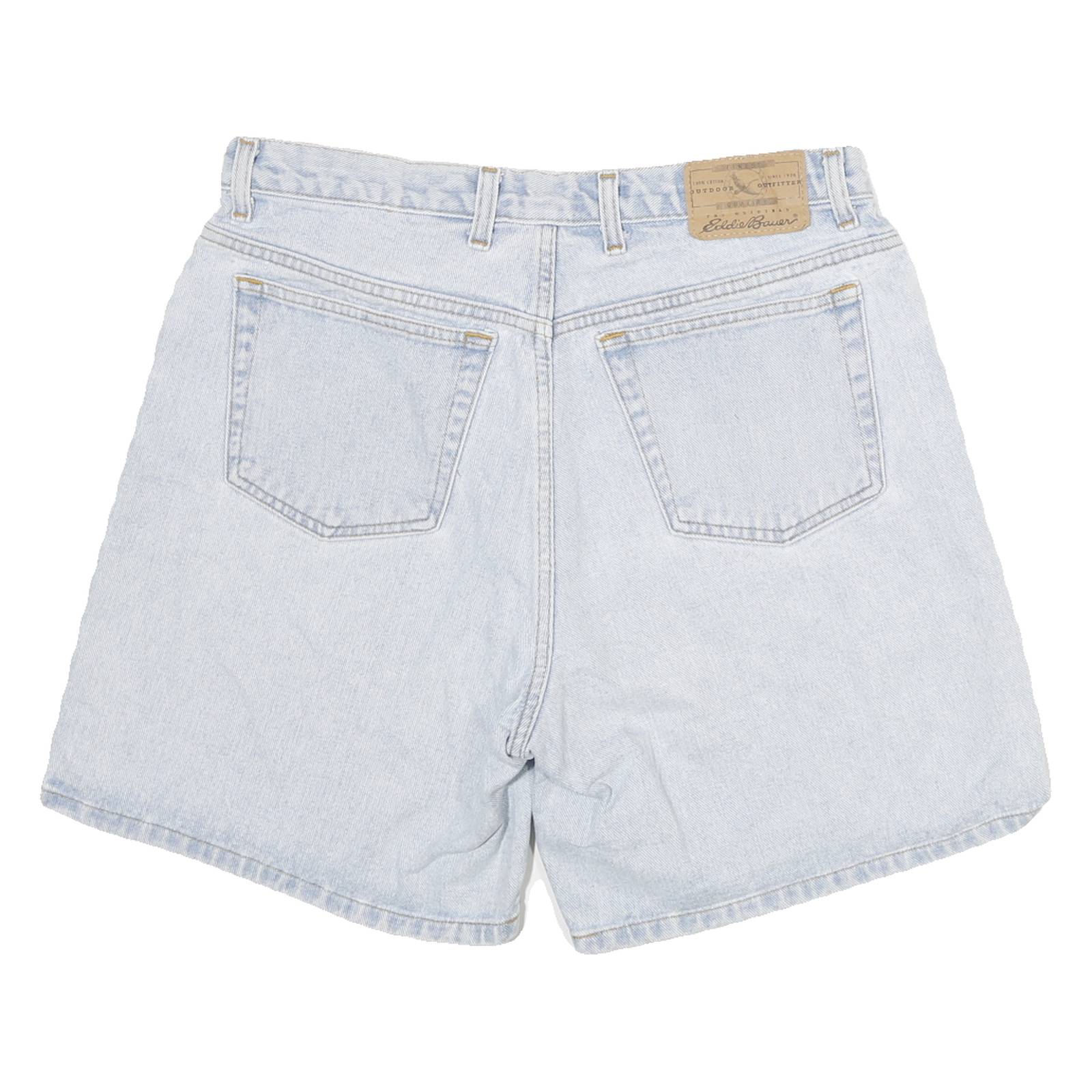 EDDIE BAUER Womens Light Blue Denim Casual Shorts XL W32 Cotton Blend Classic