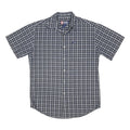 CHAPS RALPH LAUREN Mens Blue & White Checked Shirt M Short Sleeve Casual